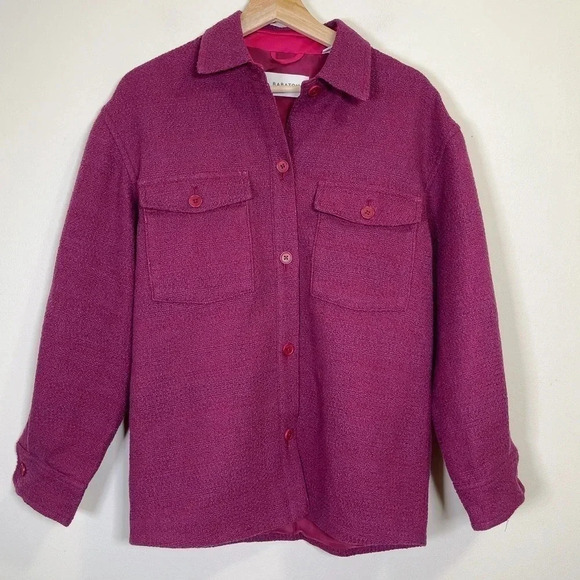 Aritzia Babaton Joan Oversized Linen Shirt Jacket In Elixir Purple - Picture 4 of 16
